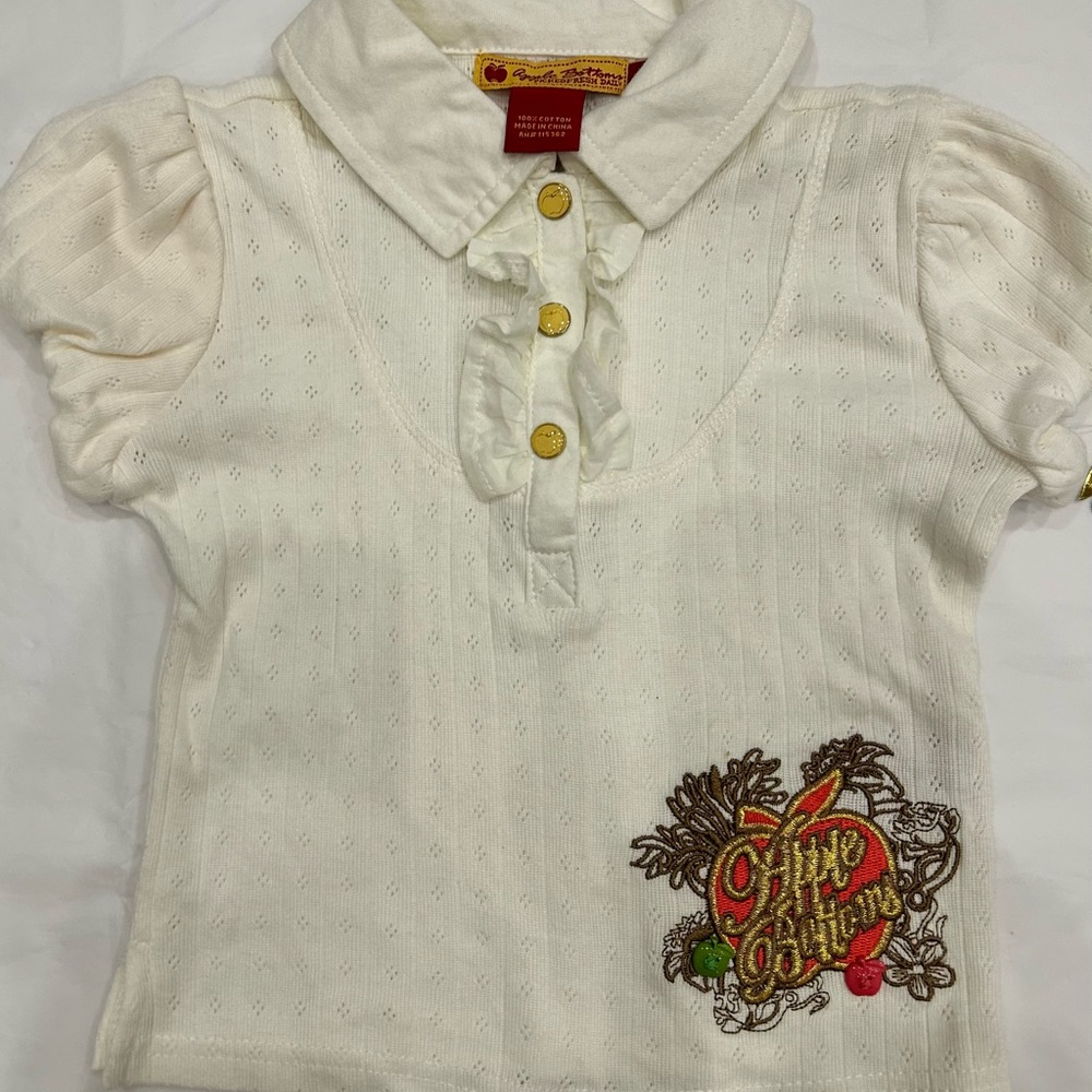 Apple White Button Down Shirt with Soft Knit Fabric